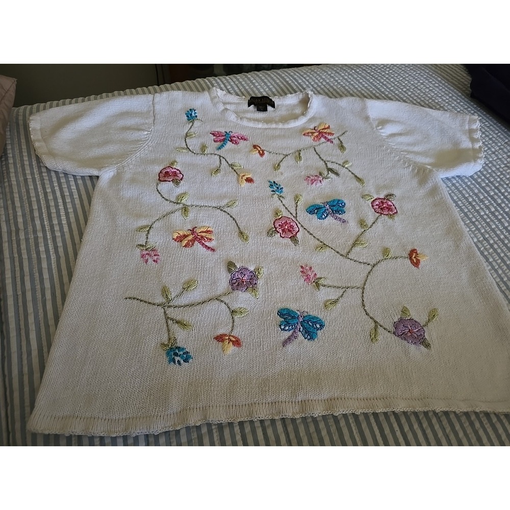 Haband Floral Sweater XL Made In CHINA
